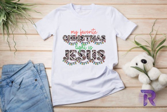 Christmas Light Jesus PNG for T-Shirt Designs