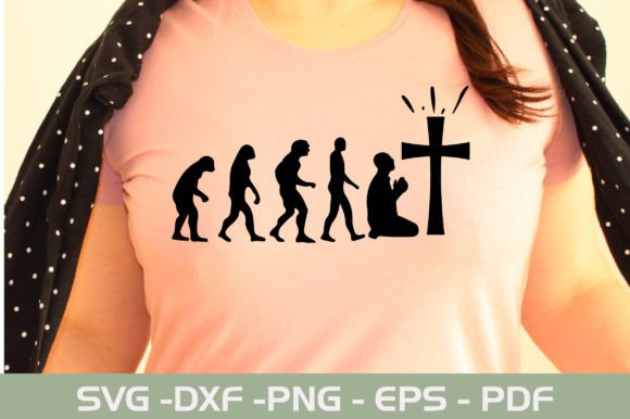 Evolution with Jesus Christ SVG Design for T-Shirt Designs