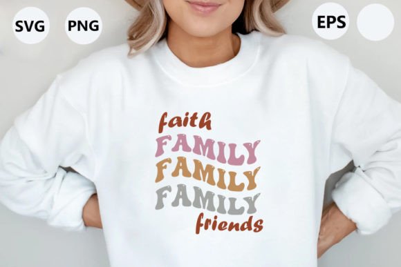 Faith Family Friends - Christian Retro SVG