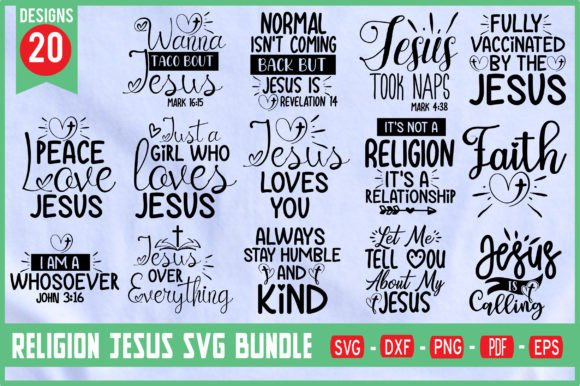 Religion Jesus SVG Bundle for T-Shirt Designs